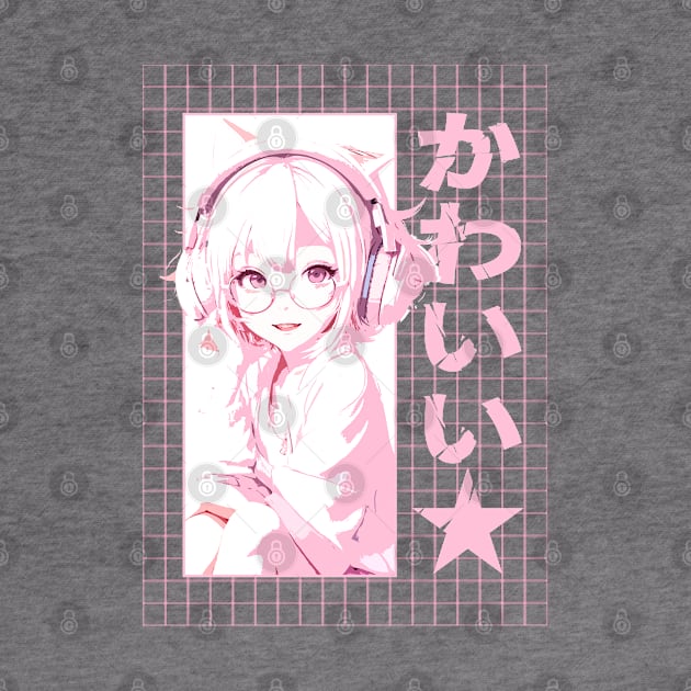 Anime Gamer Girl T-Shirt Hoodie Sticker Case Mug Apparel Wall Art Pillow Magnet Tote Bag Tapestrie by DazzlMe